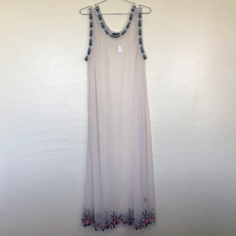 Women’s embroidered sheer cover up size M
